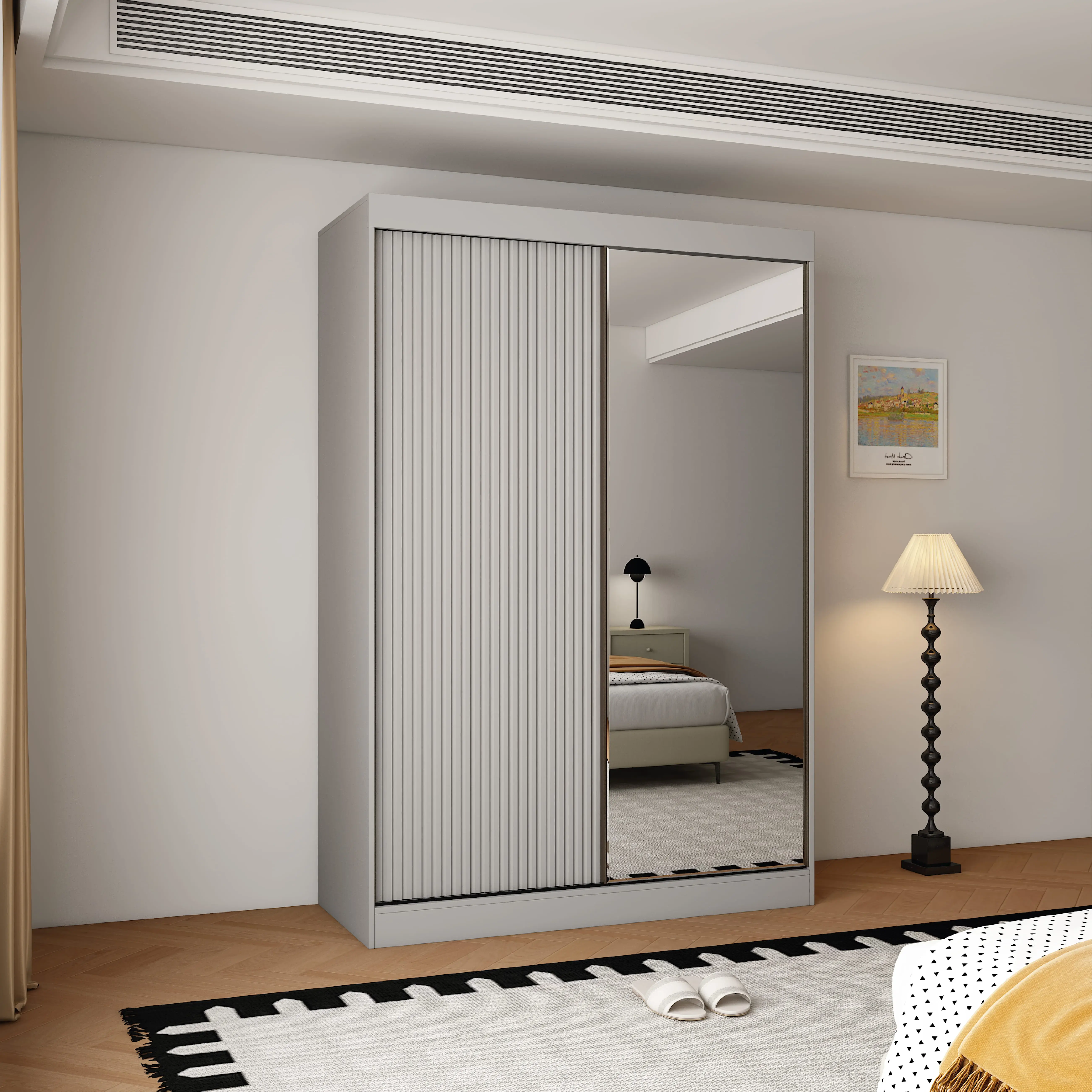 Berlin 2 Door 150CM Grey  sliding wardrobe