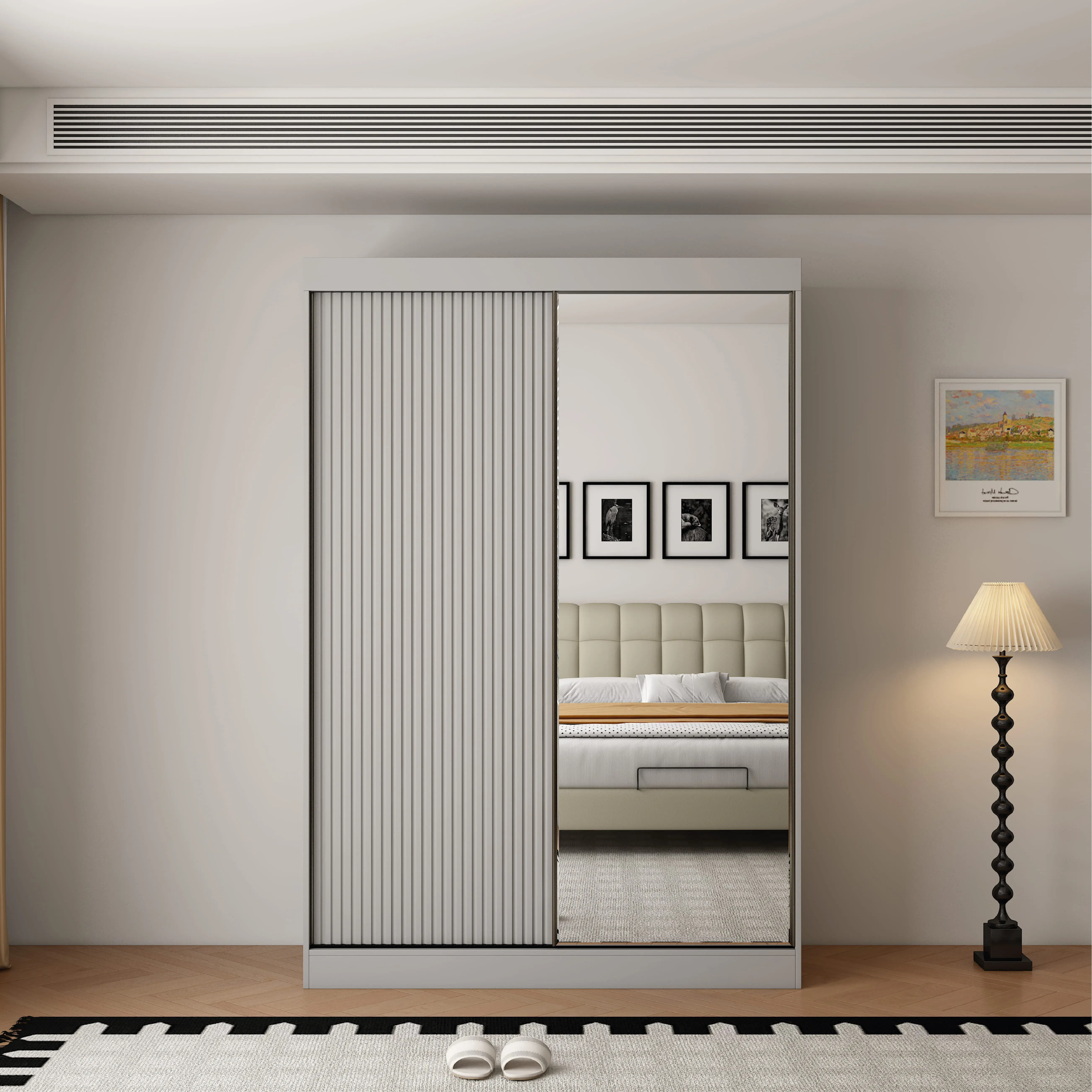 Berlin 2 Door 150CM Grey  sliding wardrobe