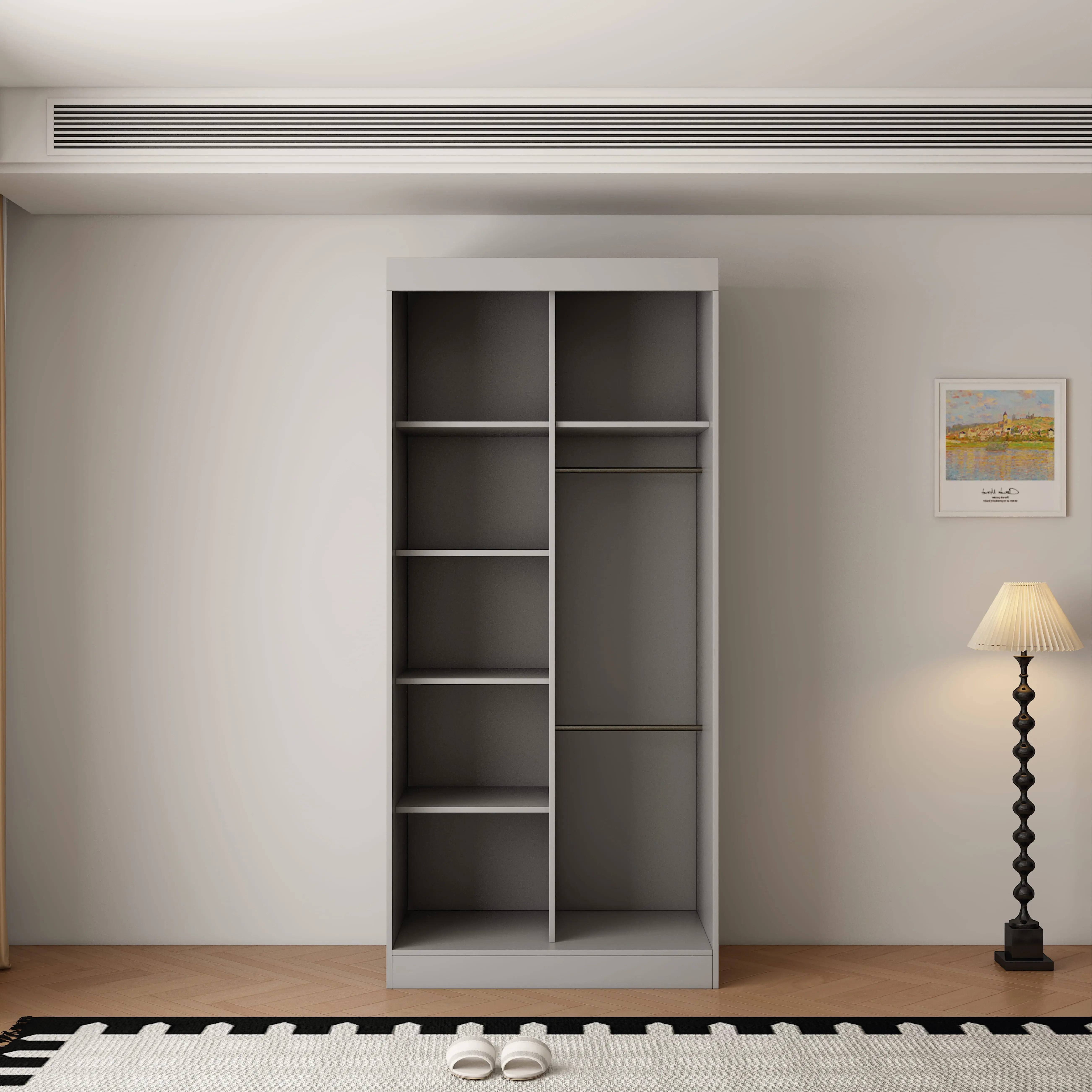 Berlin 2 Door 100CM  Grey sliding wardrobe
