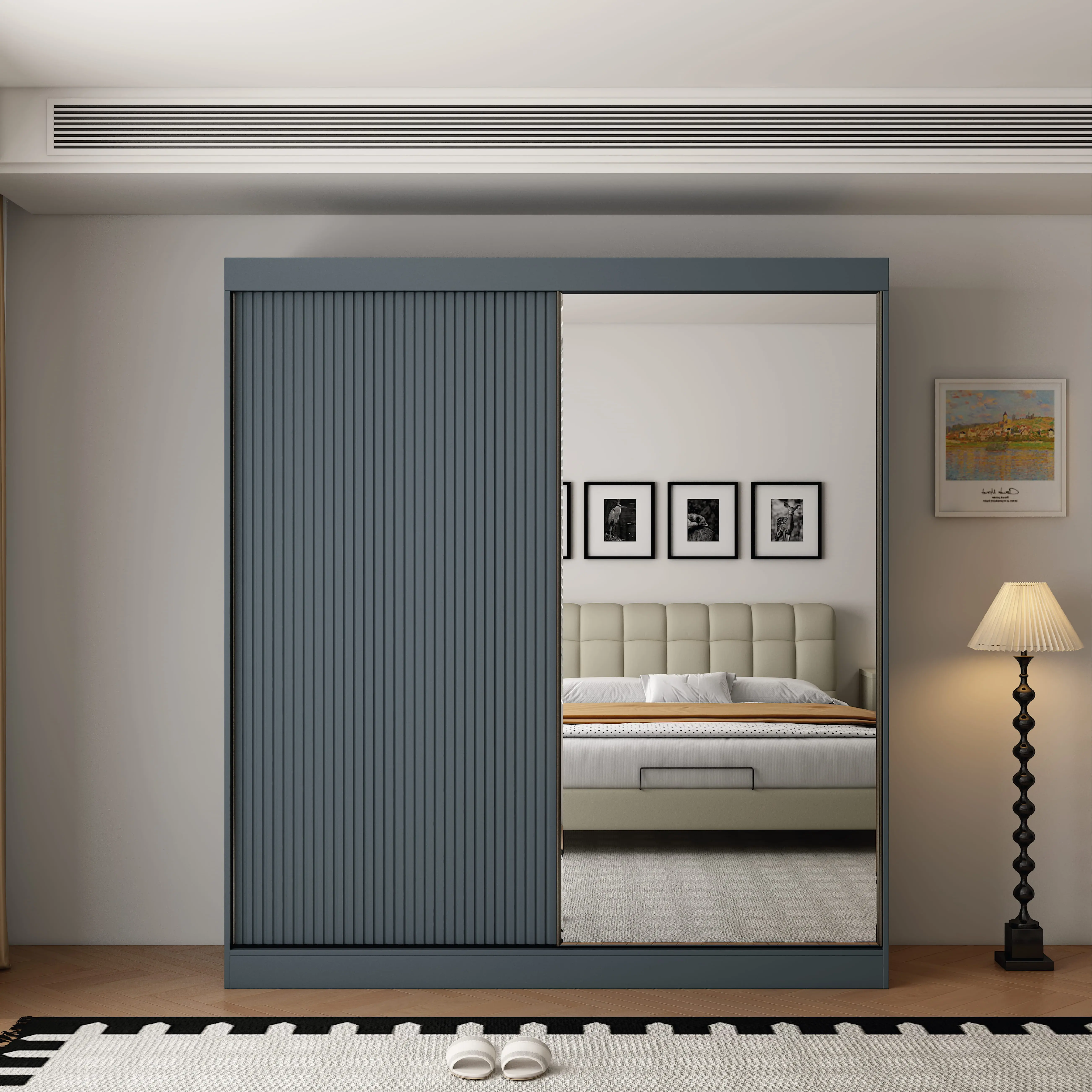 Berlin 2 Door Dark Grey 200CM  sliding wardrobe