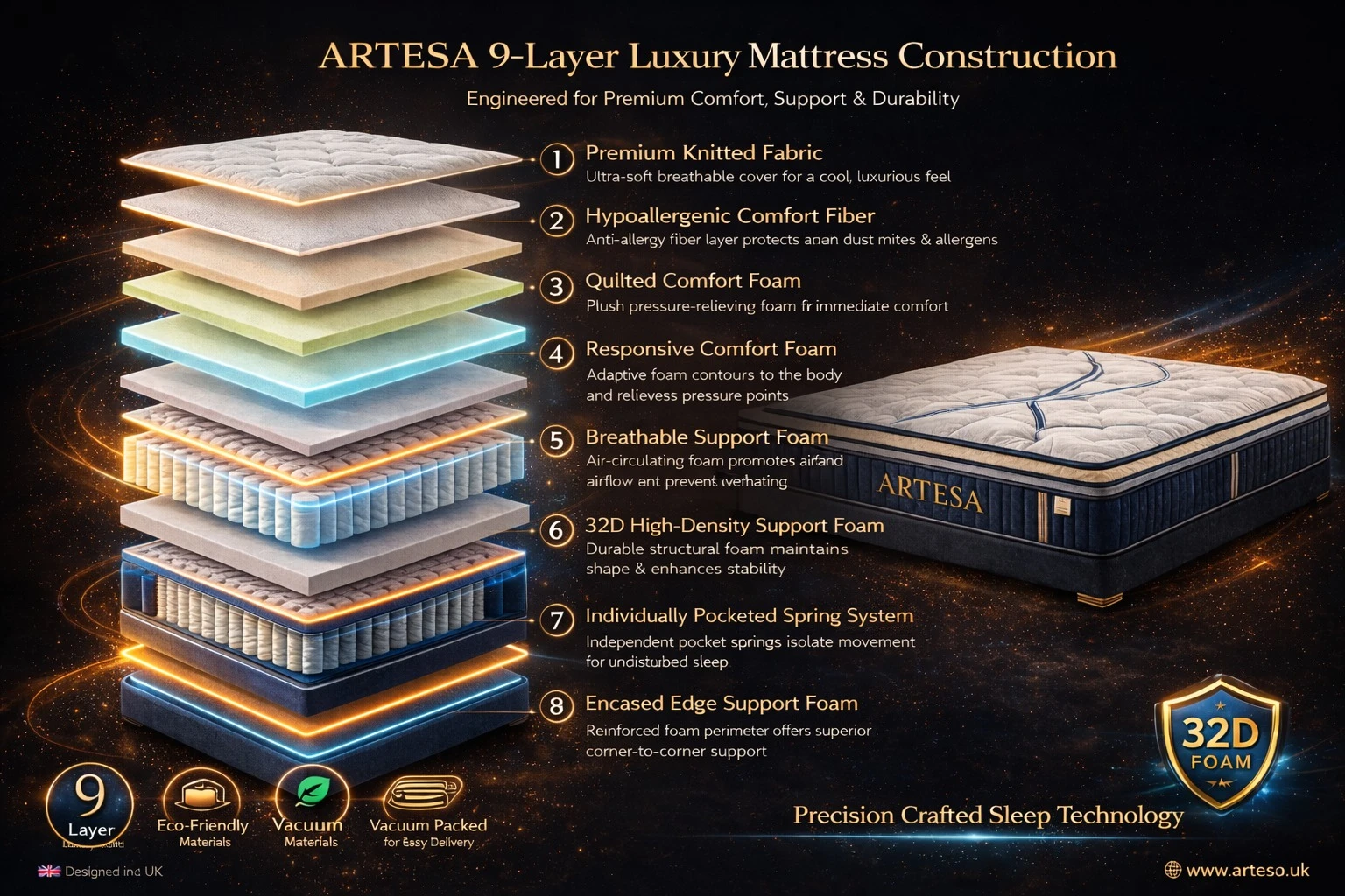 Artesa Dreams Range – Model Art1001 Double Mattress