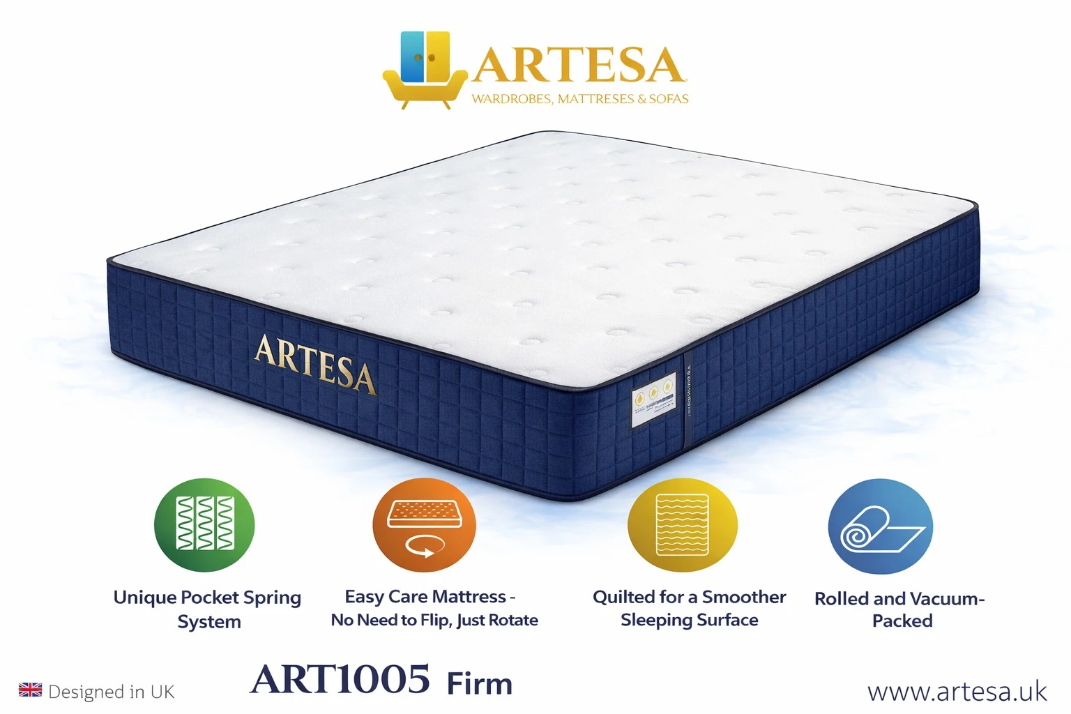 Artesa Royal Double Mattress – Tight Top Firm Support