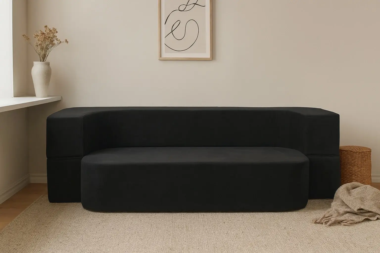 Emma Sofa Bed Black 2 seater
