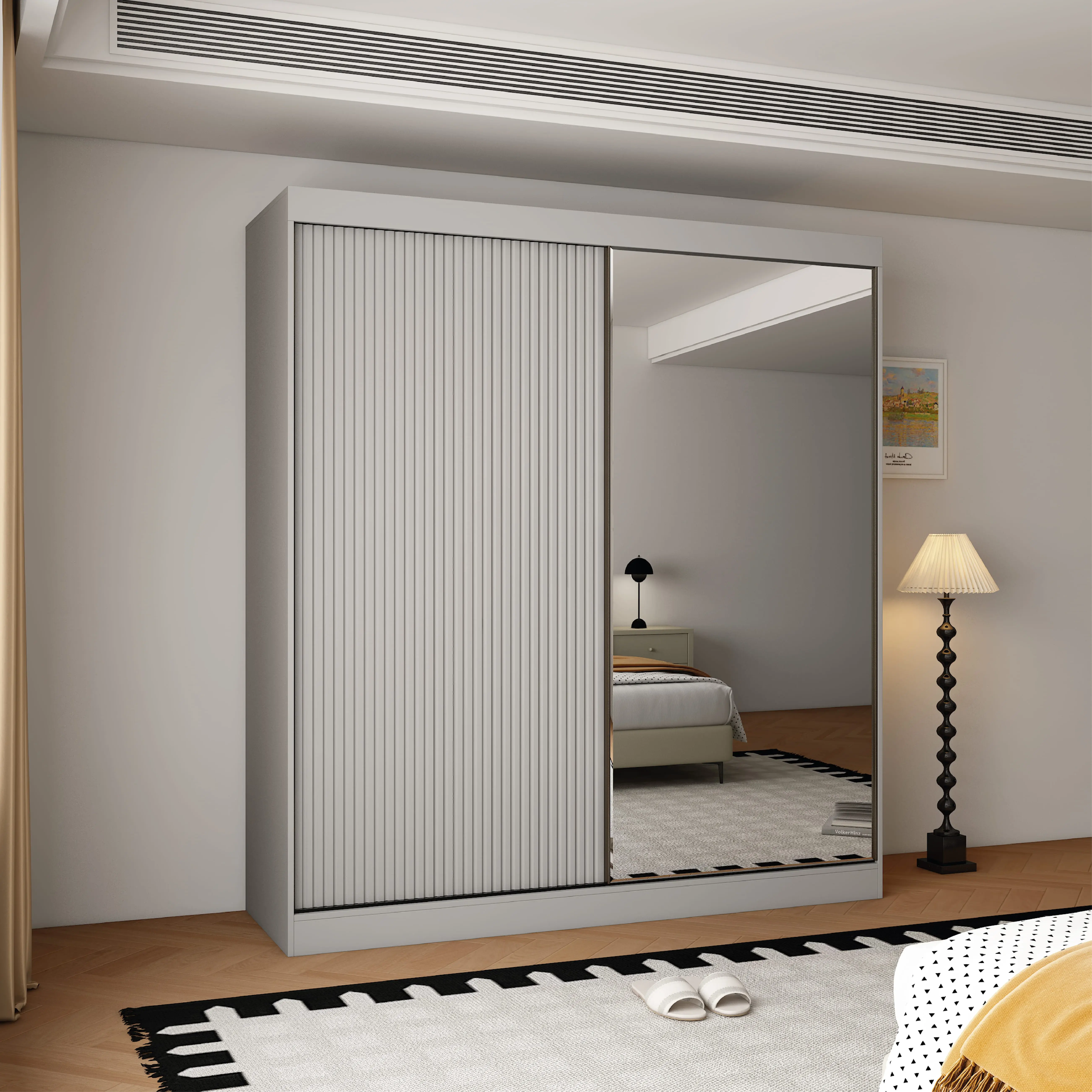 Berlin 2 Door 200CM  Grey sliding wardrobe